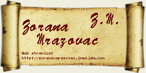 Zorana Mrazovac vizit kartica